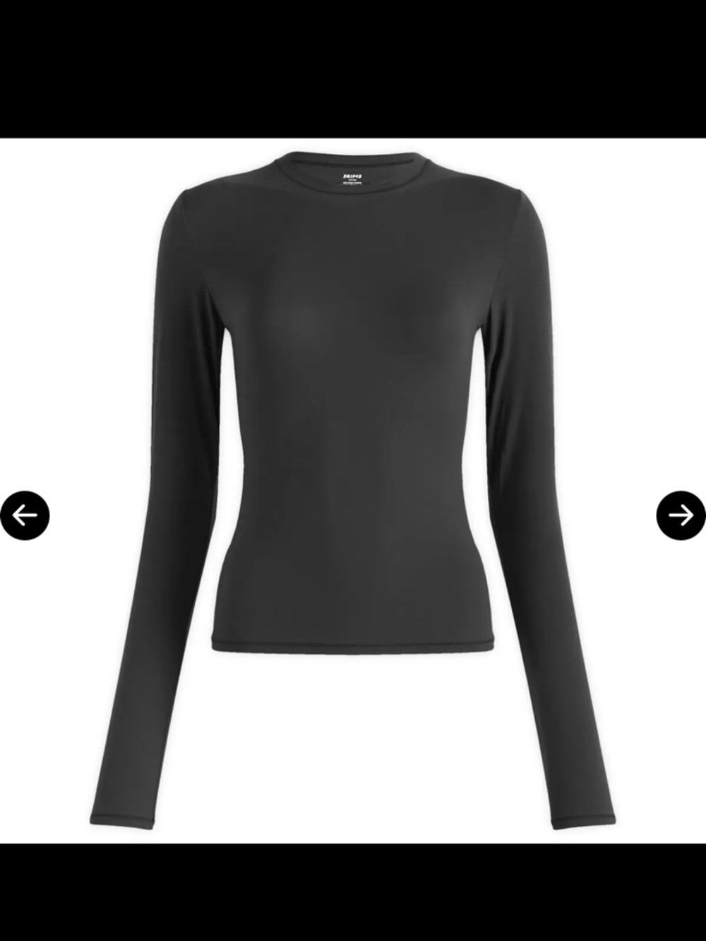 SKIMS Black Relaxed Long-Sleeve Crewneck Top- onyx